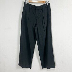 Madewell Slouchy Straight‎ Pants in Drapey Twill Black Trousers NS451 Size 0 P